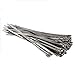 Vktech 100pcs 7.9 Inches Stainless Steel Exhaust Wrap Coated Locking Cable Zip Ties