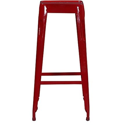 Iron Top Bar Stool in Red