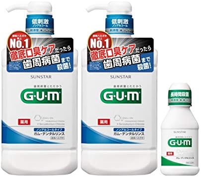 (医薬部外品) GUM(ガム) デンタルリンス ノンアルコールタイプ 薬用液体ハミガキ 960mL 2個パック+おまけ付き【Amazon.co.jp限定】