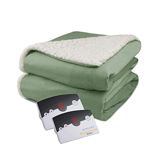 Pure Warmth Velour Sherpa Electric Blanket Warm Twin Heating Blanket