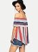 Romwe Women's Blouse off the shoulder Striped Ruffle summer casual tunic tops Multicolor XL