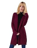 ninovino Women's Open Front Sweater Cardigan Twist Cable Knitted Long Sleeve Coat