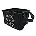 Mziart Small Fabric Storage Basket with Handle, Foldable Canvas Mini Storage Bin Organizer for Nursery Kids Toys Babies Room (Black Cat)