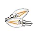 CRLight C7 1W LED Filament Night Light Bulb, 2700K Warm White 100LM, E12 Candelabra Base Lamp Mini Torpedo Shape, 10W Incandescent Equivalent, 360° Beam Angle, Non-dimmable, 2 Pack