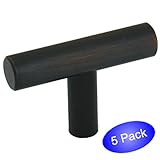 Cosmas 305ORB Oil Rubbed Bronze Cabinet Hardware Euro Style T Bar Knob - 2