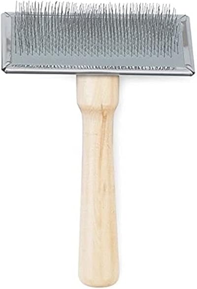 Ancol Heritage Wood Handle Soft Slicker Brush Medium, Light Brown