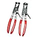 8MILELAKE 2 pcs Flat Hose Clamp Plier & Cross Slotted Jaw Pliers, Hose Clamp Pliers Set, Flexible Ring Type Hose Clamp and Hose Removal Tool for Installation of Low Radiators