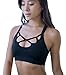 Helisopus Women's Strappy Crisscross Back Support Yoga Gym Sports Bra Tops Black