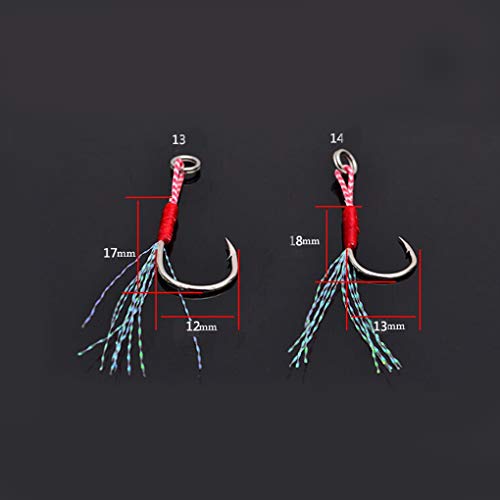 Yihaifu 5pcs Assist Jig Angelhalter Haken Hochangelhaken Carbon Steel Assistent Angelhaken Sharp Bait – Bild 5