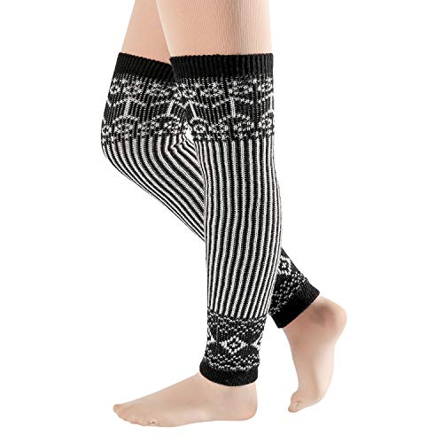 DREAM SLIM Colourful Striped Knitted Crochet Knee High Leg Warmers Boot Leg Cuffs Slouch Socks