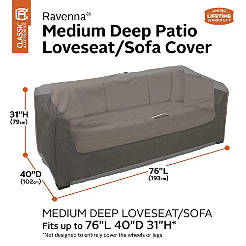 Classic Accessories Ravenna WaterResistant 76 Inch Deep Seated Patio