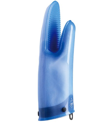 Mastrad A82303 Silicone Oven Mitt with Cotton Lining, Blue