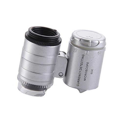 AutumnFall Magnifier,9882W 60X Magnifying Universal Mobile Phone LED Microscope Magnifier with Clip (Silver) - Thumbnail 7
