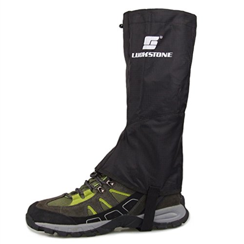Waterproof Legging Gaiters, SUKEQ Outdoor Windbreak Anti-Mosquitoes Camouflage Hiking Climbing Walking Snow Legging Gaiters (Black)