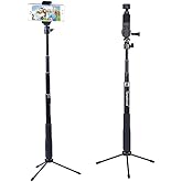 Smatree 36.6” Telescoping Selfie Stick with Tripod Compatible for DJI OSMO Action 6/Osmo 360/Pocket 2, for GoPro Max 2/Lit Hero/Hero 13/12/11/10/SJCAM/AKASO and Cell Phone(Not Fit with DJI Pocket 3)