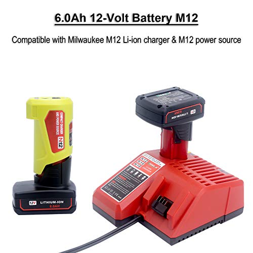 M12 6.0Ah 12 V Batterie De Remplacement Compatibles Avec Milwaukee M12 48-11-240
