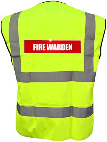 Hi Vis Viz Reflective FIRE WARDEN Yellow Vest Jacket Safety Waistcoat Plus a Brook Hi Vis UK Discount Code for your next order
