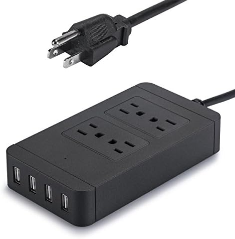 Superior Shop Intelligent Power Strip with 4 USB Ports and 4 AC Sockets with ABS Material and 6 Feet power cord(Black)