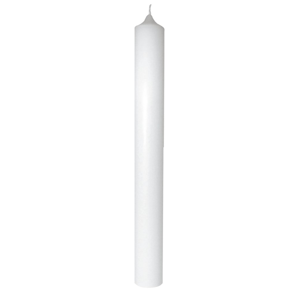 Rayher Plain White Taper Candle for First Communion, Baptism and Wedding, Wax Candle for DIY Candle Decoration Ideas, 100% Paraffin, Height 40cm, Diameter 4cm, 31435000