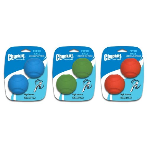 Chuckit! Medium Fetch Ball 2.5-Inch, 2-Pack (Colors Vary)