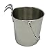 Fuzzy Puppy Pet Products Flat Sided Pail with Dual Hooks, Snugly Fit On Dog, Cat and Critter Crates & Cages, Heavy Duty Stainless Steel | 6 Quart (PN: FSP-6)
