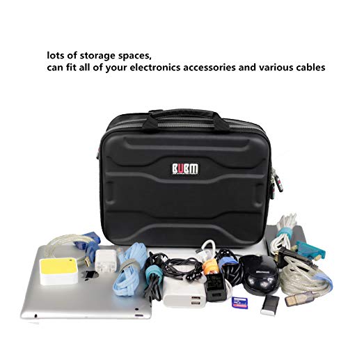 Electronics Organizer Travel Cable Cord Bag Accessories Gadget Gear Storage EVA Cases (Black-Extended) - Thumbnail 2