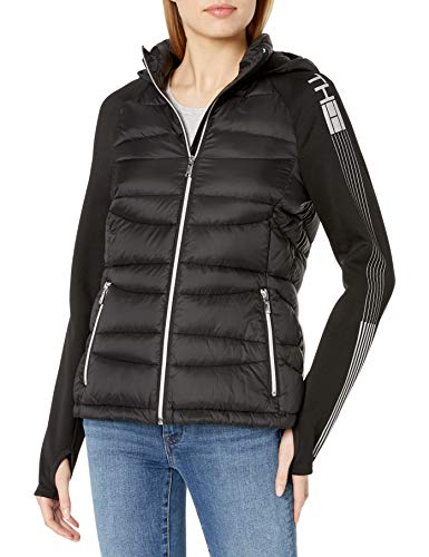 Tommy Hilfiger Womens Short Packable Down and Knit Logo Jacket