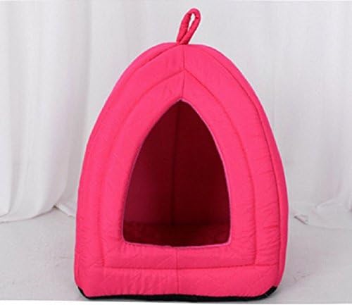 MELIVO Pet House for Dogs Cats - Coral fleece Puppy Tent Bed Igloo Cave with Removable Pad