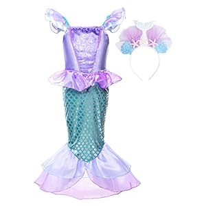 Disfraz Princesa Sirena Vestido Traje Fiesta Cumpleaños para niña