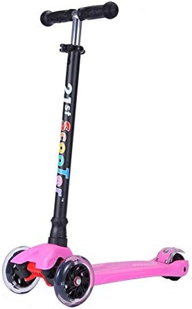 Scooters for Kids,Kingo 3 Led Light Up Wheels Scooter for Toddlers with Adjustable Height for Children Over 3 Years Old (Pink)