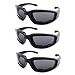 3 Pair Motorcycle Riding Glasses Padding Goggles UV Protection Dustproof WindproofMotorcycle Sunglasses with Smoke/Dark Lens for Outdoor sports Actives