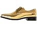 Viotti 179, Casual Dress Oxford Shoes for Men, Satin Striped Lace-Ups, Men's Business Casual Leather & Satin Shoe, for All Formal Occasions Color Gold, Size 11