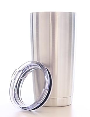 Stainless Steel 20 oz. Travel Tumbler - Double Wall Vacuum Insulated - Keeps Ice Frozen For 72 Hours - Premium Insulated Tumbler - Colder Than Yeti - 18/8 Stainless Steel - 20 oz Cooler Tumbler & Lid