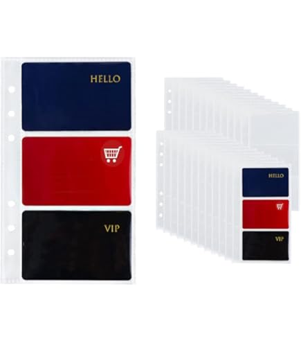 business card sleeves for binder Amazon.com : A5 Binder 6 Ring Business Card Sleeves with Memo Slot, 40 Pack  240 Pockets Ultra-Clear K-pop Photocard Sleeves, Double Sided 3 Pocket Page  Protector for Business Card, Credit Card and