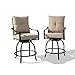 Patio Swivel Chairs Set of 2, Swivel Dining Chairs, Bar Height Chairs with Arms and Seat Cushions