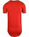 Red Elong Round Hemline Crew Neck Drop Tail Shirt L