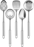 Utopia Kitchen Stainless Steel 5-Piece Cooking Spoon Set