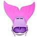 Zole Mermaid Swim Fin Adjustable Diving Monofin Swimming Foot Flipper Mono Swim Training For Kids Childrens (Pink with purple)
