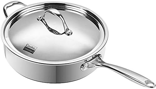 5-quart Multi-ply Clad Stainless Steel Saute Pan by Cooks Standard, 21.3x14x5.2, Silver