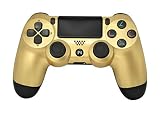 PS4 Controller V2 CHASDI Wireless Bluetooth with USB Cable for Sony Playstation 4 Compatible with Windows PC & Android OS (Gold)