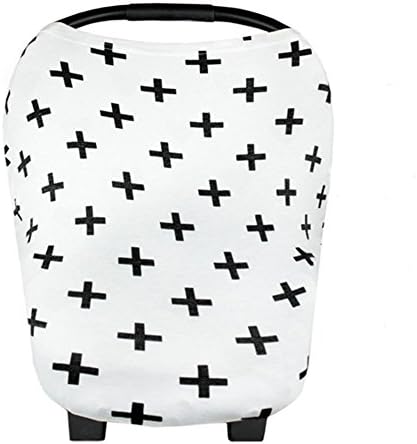 Premium Nursing Breastfeeding Cover Scarf - VOFO Baby Car Seat Canopy, Shopping Cart, Stroller, Carseat Covers for Girls and Boys - Perfect Gift! (cross)