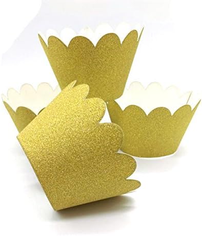Hemarty Cupcake Wrappers Rustic Wedding Decorations, Confetti Couture Party Supplies