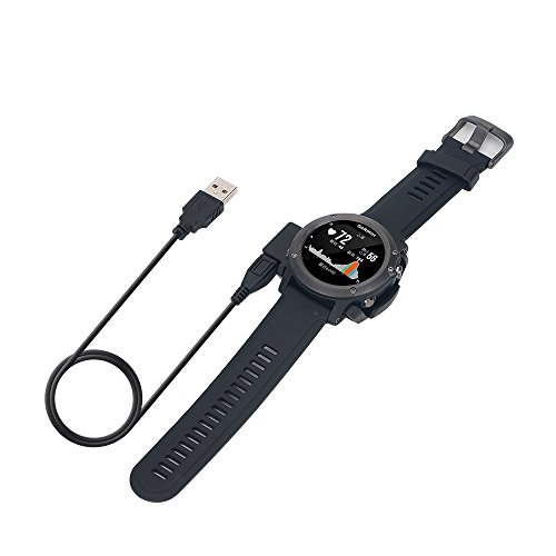 Garmin Fenix 3 HR Charging Cable, Solid Black Stand Charger And Smart Watch Charging Cable With Data Function For Garmin Fenix 3 HR
