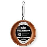 California Home Goods 9.5” Non-Stick CermiTech Frying Pan, Oven Safe, Dishwasher Safe, Scratch Proof, Ceramic Titanium Blend, Copper Colored