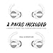 EarBuddyz Ultra Ear Hooks and Covers Compatible with Apple AirPods 1 & AirPods 2 or EarPods Featuring Bass Enhancement Technology (Small Medium Large Pairs, White)