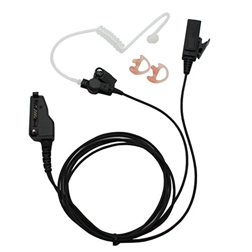 GoodQbuy 3' 2-Wire Coil Earbud Audio Earpiece Mic for Kenwood NX200 NX410 TK190 TK280 TK285 TK290 TK380 TK385 TK390 TK3140 TK3148 TK3180 TK3260 TK5210 TKR830 etc.