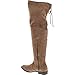Yoki ED22 Women's Drawstring Side Zipper Low Heel Thigh High Boots