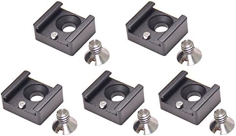 Riqiorod Camera Cold Shoe Extender, 5 Packs Hot Shoe Mount for External Microphone, Video Light, Camera Monitor