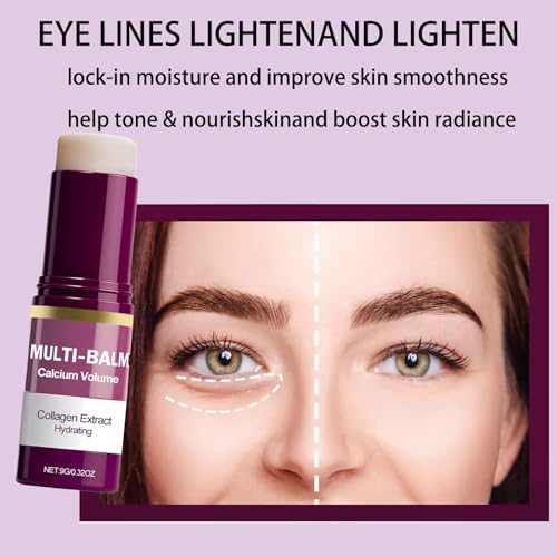 LBOYLOVE® 2 Pcs Calcium Multi Balm, Calcium Volume Multi Balm – Korean Collagen Moisturizing Stick for Anti-Aging, Hydrating & Firming Treatment with Vitamin E – Suitable for Eyes, Face, Neck