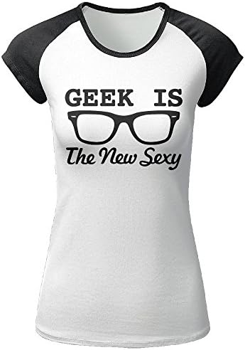 Geek Is The New Sexy Cool Front Print Raglan Short Sleeve Round Neck Tee For Female